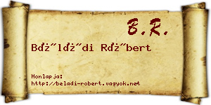 Béládi Róbert névjegykártya