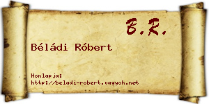 Béládi Róbert névjegykártya